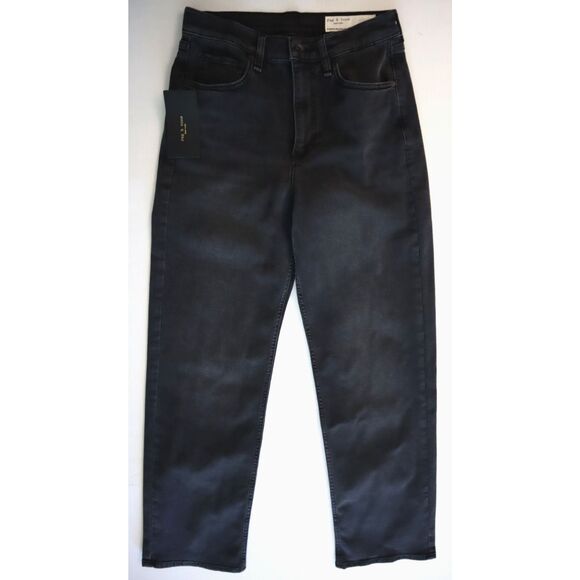 Rag & Bone Women Sz 26 Washed Black The Shannon Relaxed Straight Leg Jeans - Picture 1 of 13